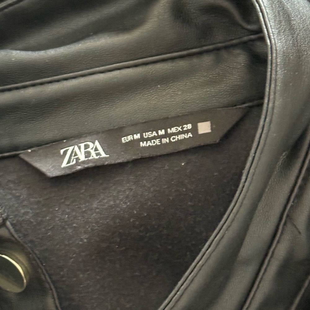 Zara Black Faux Leather Jacket